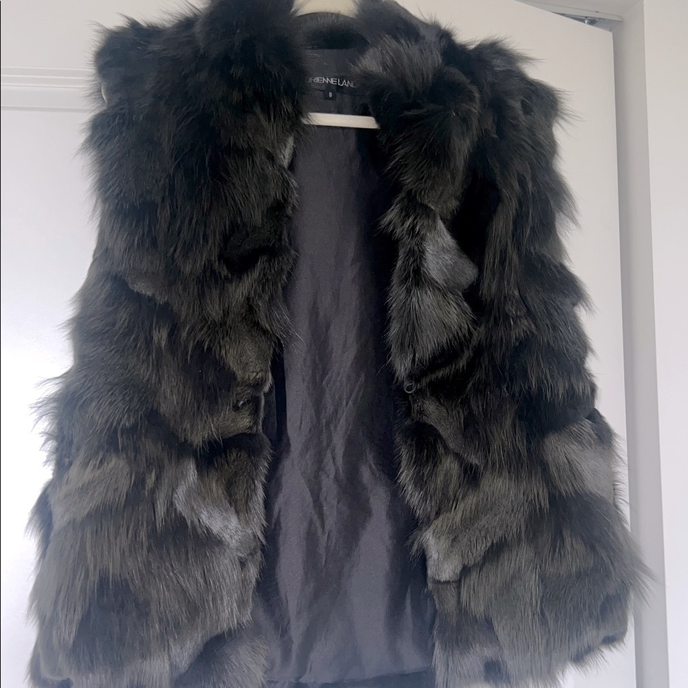 Adrienne Landau Deep Brown Faux Fur Vest
